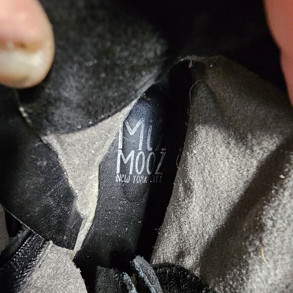 Miz Mooz Yeats Black Suede Flat Ankle Boots Side Zip Buckle EUC 37/ 7 - Picture 13 of 13